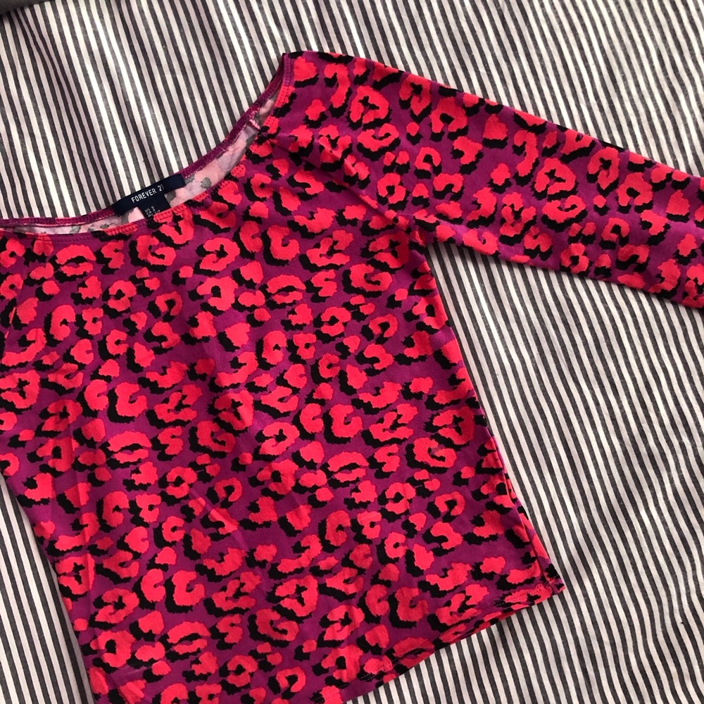 Cheetah print crop top forever21